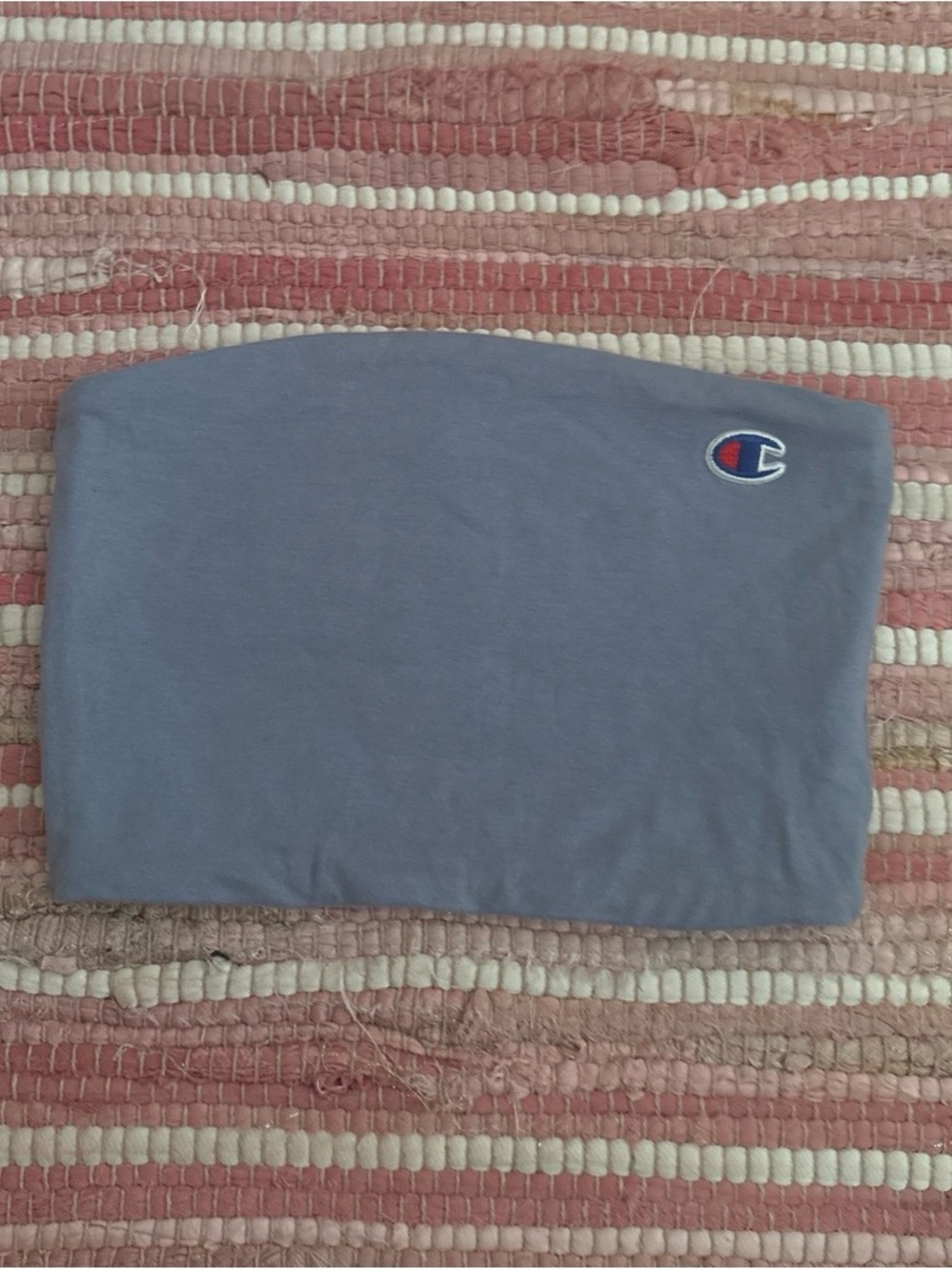 Champion Lavender Blue Strapless Crop Top with C Patch
